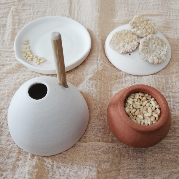 Brotbacken zur Zeit Jesu, Brot backen Nomadenfrau, Brot backen Egli Erzaehlfigur